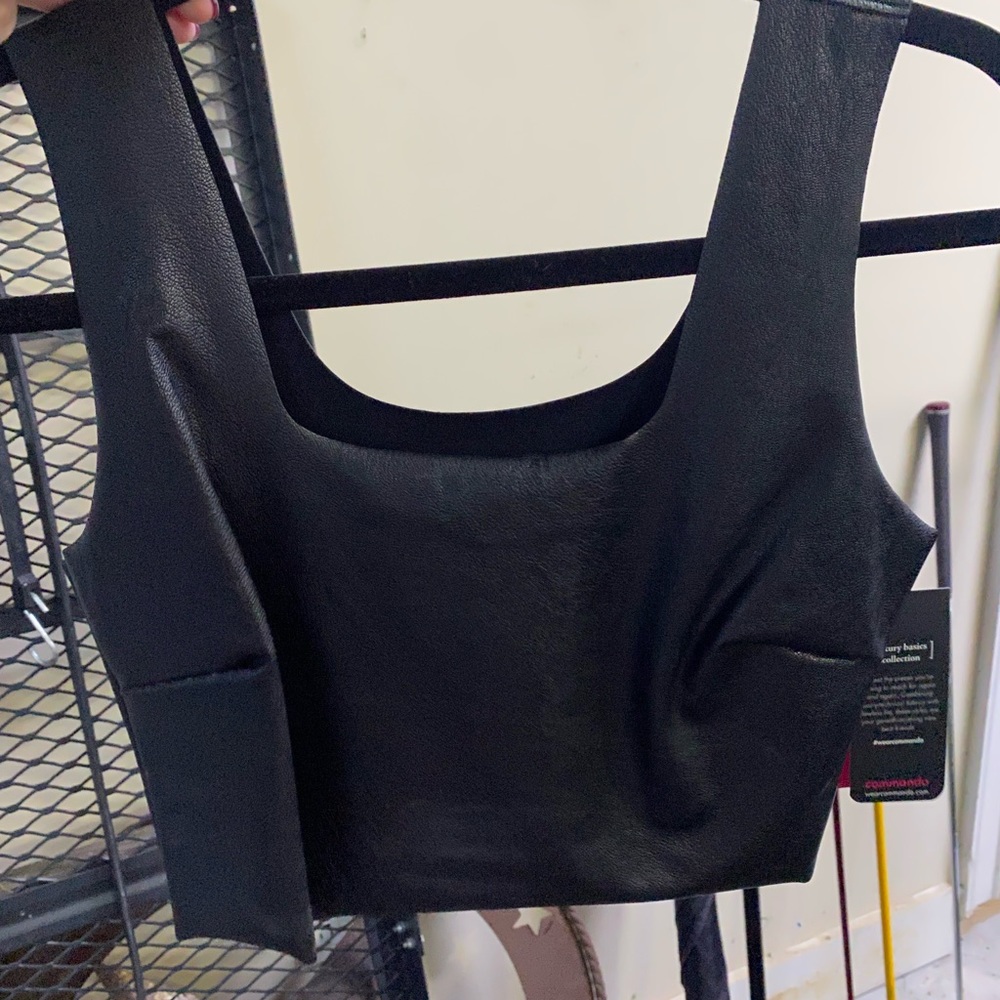 Commando Faux Leather Crop Top Sz M